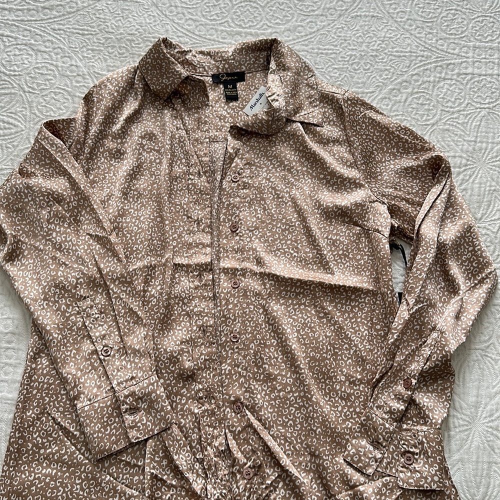 Long sleeve animal print blouse